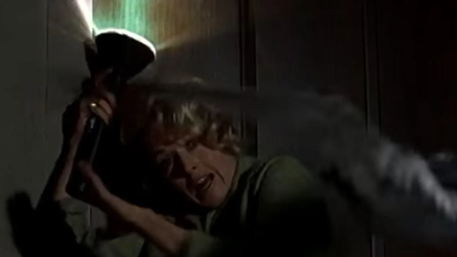 Tippi Hedren en la escena del ataque en el desván de 'Los pájaros' (1963, Universal Pictures, dominio público)
