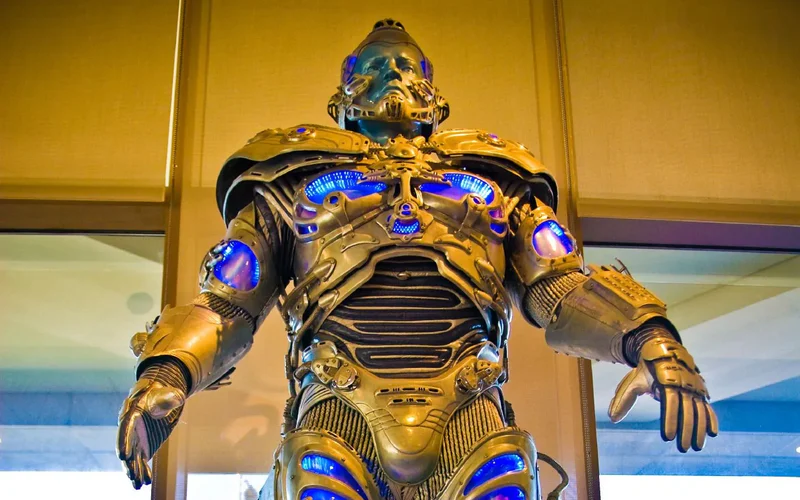 El traje real de Mr. Freeze que Arnold Schwarzenegger lució en 'Batman & Robin' (1997), expuesto con sus luces LED originales (Wikimedia Commons, CC BY-SA 2.0)